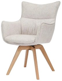 Set de 2 scaune pivotante picioare din lemn VOGUE bej