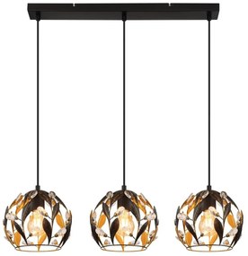Lustra cu 3 pendule din metal negru MIKA