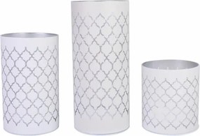 Set de felinare decorative, sticlă albă, microLED, fără flac