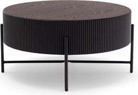 Măsuță de cafea pentru living Corbi 80 cm - nuc închis / negru mat