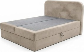 Pat boxspring tapitat FORENA 180x200 cm bej Saltea: Saltea cu arcuri Bonell