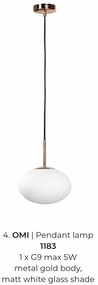 Lustra suspendata moderna Omi auriu, 20cm