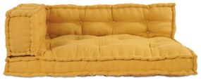 vidaXL Perna pentru canapea din palet 3 pcs Galben Standard Bumbac