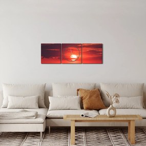 Tablou cu soarele colorat (cu ceas) (90x30 cm)