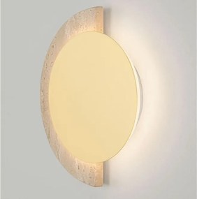 Aplica de perete LED metal auriu si travertin MOLLI 17cm