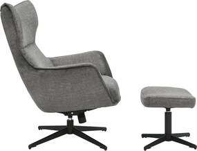 Fotoliu pivotant VOGUE catifea gri