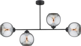 Brilagi - Lustră aplicată DIOR 4xE27/60W/230V negru/gri fumuriu