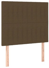 Pat box spring cu saltea, maro inchis, 80x200 cm, textil Maro inchis, 80 x 200 cm, Benzi verticale