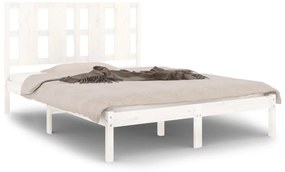 3105601 vidaXL Cadru de pat, alb, 140x200 cm, lemn masiv de pin