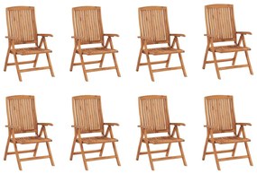 Set mobilier de gradina, 9 piese, lemn masiv de tec Dreptunghiular, 9