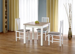 Masă de sufragerie Deedee (stejar sonoma + alb) (pentru 4 până la 6 persoane). 770748