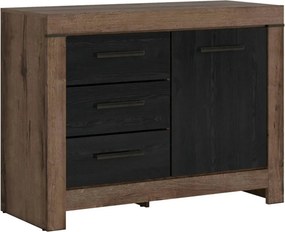 Comoda BALIN, stejar/negru, PAL, 112x45x85 cm