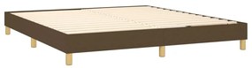 Cadru de pat box spring, maro inchis, 160x200 cm, textil Maro inchis, 25 cm, 160 x 200 cm