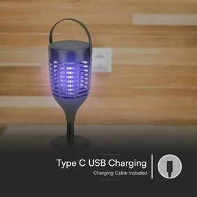 Lampa solară LED anti-insecte 1,3W/3,7V IP24, acoperire 20 m