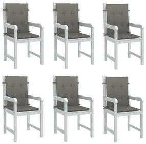 Perne scaun cu spătar scund 6 buc. melanj gri 100x50x4cm textil