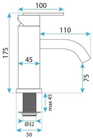 Baterie pentru baie Rea Ontario negru