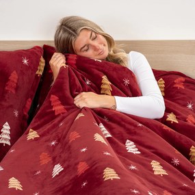 Lenjerie de pat din microflanel 4Home Crimson Woods, 140 x 200 cm, 70 x 90 cm