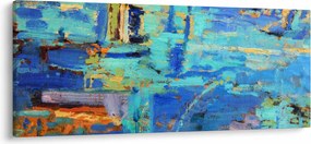 Tablou - pictură abstractă în ulei (120x50 cm)