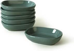 Set 6 boluri 275KRM2141, verde inchis, ceramica, 11 cm