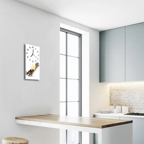 Ceas de perete din sticla vertical Imprimare color vanilie bucătărie