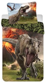 Lenjerie de pat pentru copii din bumbac pentru pat de o persoană 140x200 cm Jurassic World "Volcano" – Jerry Fabrics