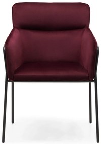 Fotoliu design bordo HELSINKI VELVET