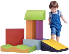 HOMCOM, 7 PCS module motricitate bebeluși, parcurs motricitate din spumă EPE, pentru preșcolari, multicolor | Aosom Romania