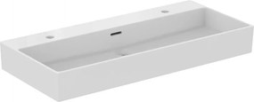 Lavoar suspendat Ideal Standard Atelier Extra alb lucios cu 2 orificii baterie si preaplin 100 cm montare pe mobilier
