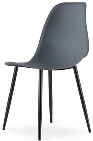 Set 4 scaune gri ardezie OSAKA cu picioare negre