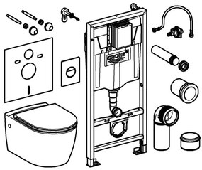 GROHE 103846SH00 - Set SOLIDO 5-în-1, 1,13 m, ceramică, alb