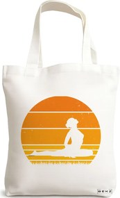 Sacosa de Panza pentru Cumparaturi, Geanta Tote Yoga 12, 38x34.5 cm, Alba, BEKZ®