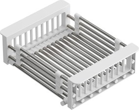 Cos scurgere dreptunghiular Quadron Unique inox - alb