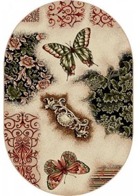 Covor modern oval lotus fluturi 1607 Selectează mărime: 060 X 110