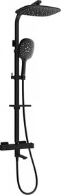 Mexen CQ22 set cadă-duș cu duș de ploaie și baterie termostatică, negru - 779102295-70