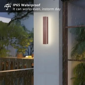 Brilagi - Aplică LED de perete pentru exterior LINEAR, 8W, 230V, 3000K, IP65, 30 cm, maro, CRI 90