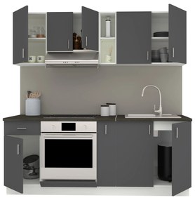 Set Bucatarie Karo V11, Antracit/Alb, Blat Thermo 28 mm, L 200 cm