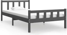 vidaXL Cadru de pat, gri, 100x200 cm, lemn masiv