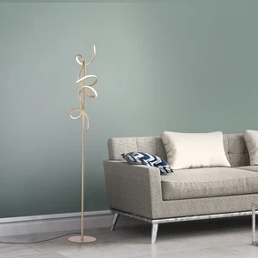 Lampa de podea de design din alamă incluzând LED și dimmer - Krisscross