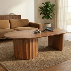 Masuta De Cafea Felora Lemn Masiv De Mango Nuc 130x65x40 Cm