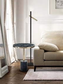 Masuta laterala design modern Dekala negru/auriu SV-258203