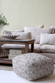 Pouf mocca din bumbac si fibre reciclate, "Lounge"