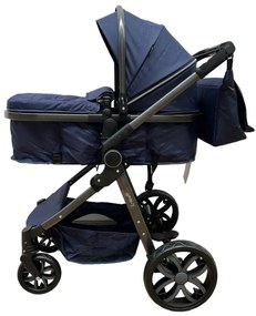 Carucior 2 in 1 cu cos de cumparaturi, transformabil, ușor și practic pentru copii 0-36 luni - CPC-34-bleumarin