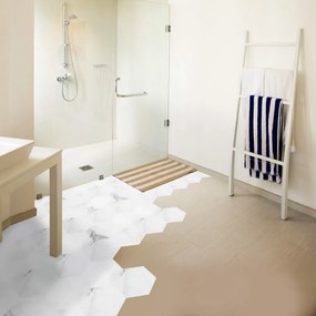 Set 10 autocolante impermeabile și anti-alunecare pentru podea Ambiance Hexagon