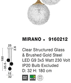Lustra cu 3 pendule, moderna design deosebit MIRANO