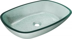 Mexen Araks lavoar de sticlă montat pe blat 54 x 39 cm, argintiu - 24155411