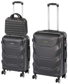 TraveLux Max VIII gurulós bőrönd szett fekete