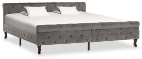 vidaXL Cadru de pat, gri, 180 x 200 cm, catifea