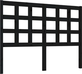 vidaXL Tăblie de pat, negru, 125,5x4x100 cm, lemn masiv de pin