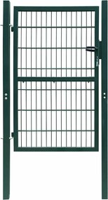 vidaXL Poartă de gard 2D (simplă) verde 100x160 cm
