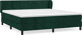 vidaXL Pat box spring cu saltea, verde închis, 180x200 cm, catifea
